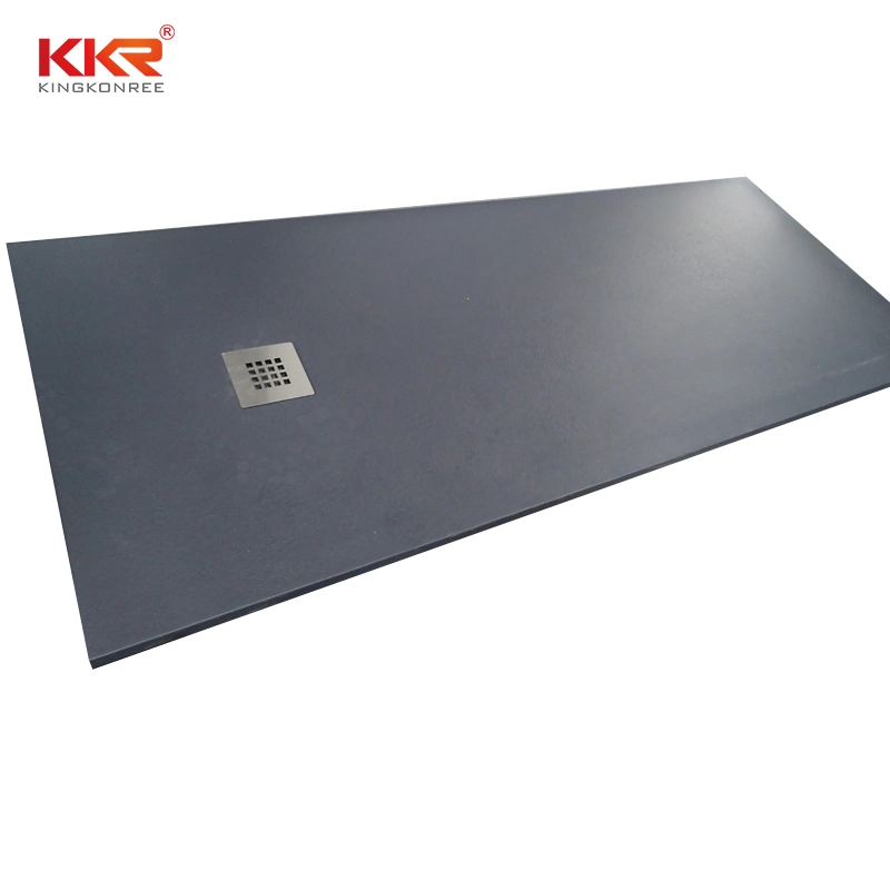 Bathroom Anti Slip Shower Base Solid Surface Black White Shower Tray